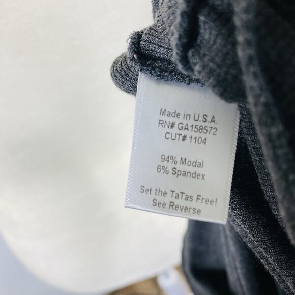 JJ Winks Size Large Sweet Dreams Ribbed Flutter Sleeve Lounge Top Gray - Picture 6 of 7